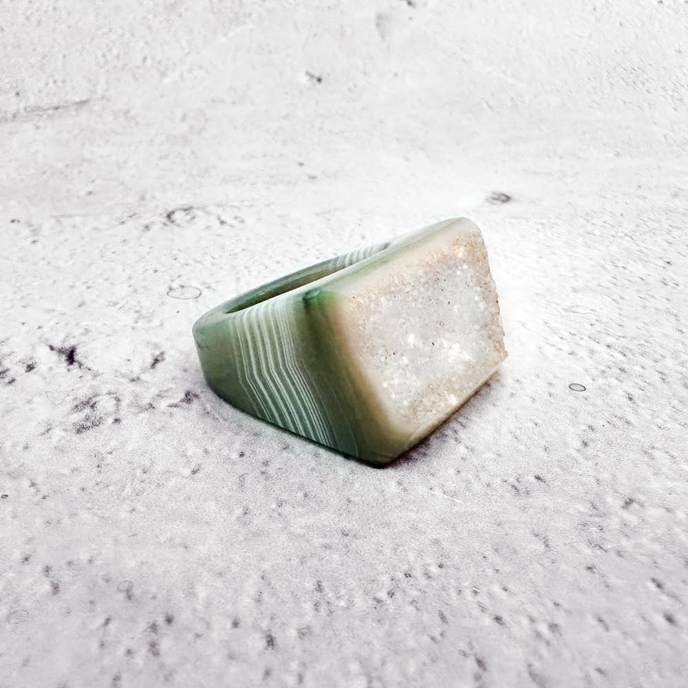 Home / Jewelry / Green Agate Statement Ring Green Agate Statement Ring